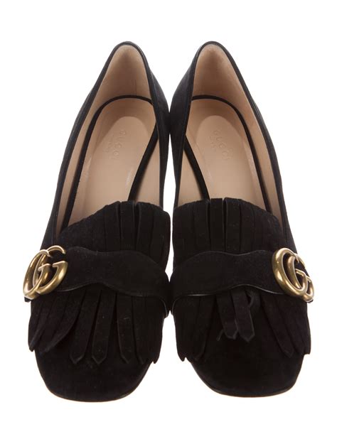 gucci black gg marmont loafers|gucci marmont loafers suede.